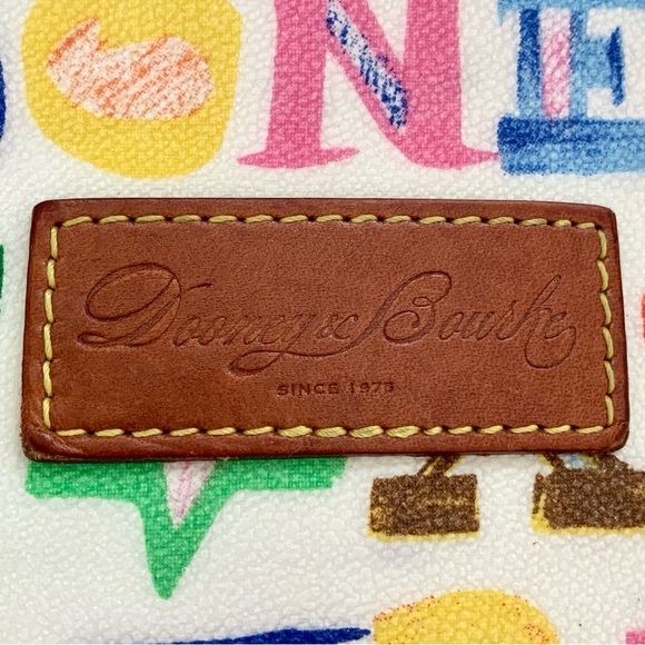 DOONEY & BOURKE Rainbow Lettering Pebble Grain Leather Hobo Bag - Picture 4 of 15